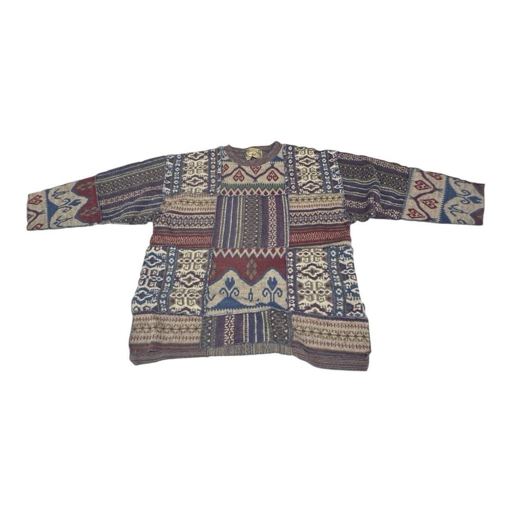 Vintage EXPRESS No 4 Tricot Box Sweater Brown One Size Art Deco Boho Lagenlook